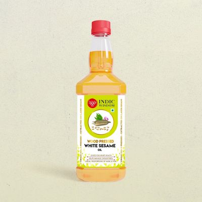 Indic Wisdom Wood Pressed White Sesame Oil | Cold Pressed - Extracted on Wooden Churner