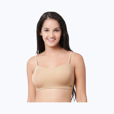Enamor Women's A022 Full Coverage Comfort Cami Cotton Bra | Non Padded | Wirefree | Skin - L