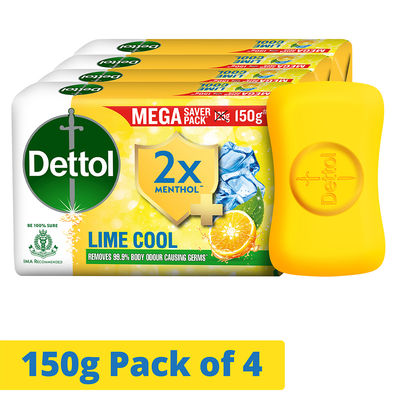 Dettol Lime Cool Bathing Soap Bar with 2X Menthol & long Lasting Freshness
