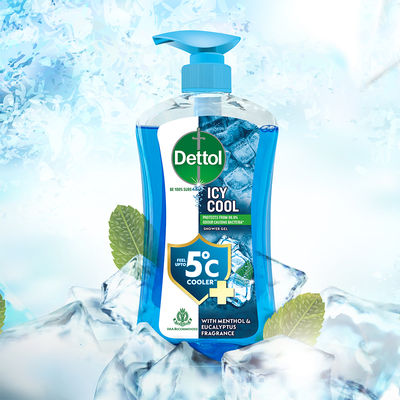 Dettol Icy Cool Body Wash and Shower Gel Pump with Salicylic Acid for Men | Long Lasting Freshness