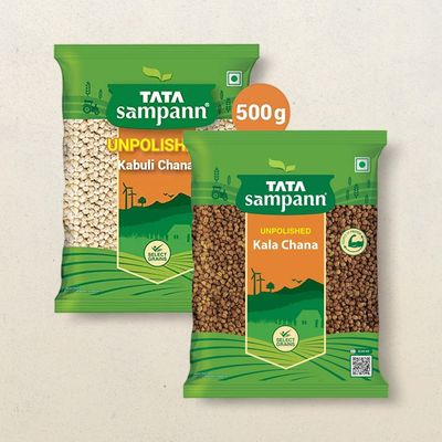 Tata Sampann High Protien Kabuli Chana(500gms) & Tata Sampann Kala Chana(500gms) Combo