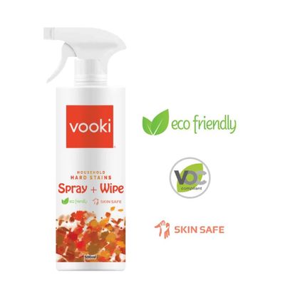 Vooki Ecofriendly Hard Stains Spray, Wipe For Toughest House Hold Stains