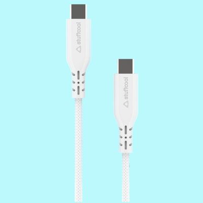 Stuffcool Alto USB Cable - White | PET Braided | Long Strain Relief