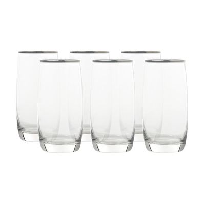 Ocean Ivory Water Glass Platinum Band (370Ml, 6Pcs)