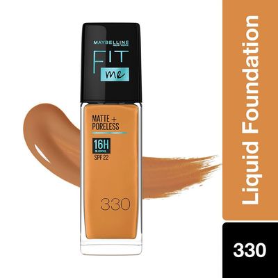 Maybelline New York Fit Me Matte + Poreless Liquid Foundation Tube - 330 Toffee