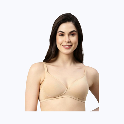 Enamor Women's A039 Perfect Coverage Cotton T-shirt Bra|Padded|Wirefree | Skin-34C