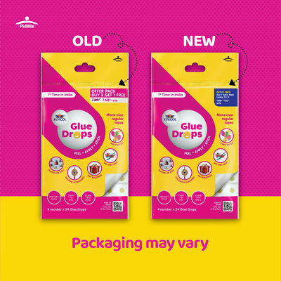 Fevicol Glue Drops For Instant And Non Messy, Easy To Use Just Peel, Apply Stick 3+1 Free 96 Drops