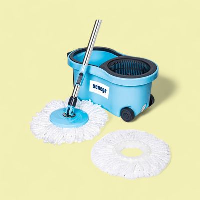 Senego Spin Mop with Wheels + 2 Refills