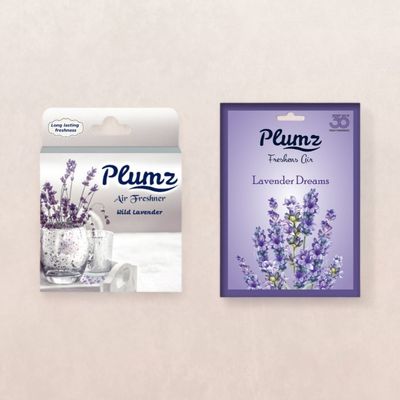 Plumz Air Freshener Lavender Dreams (10g) 10 gms & Bathroom Air Freshener Blocks Wild Lavender 75 gms Combo