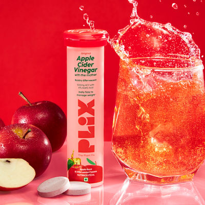 Plix Apple Cider Vinegar Effervescent for Weight Loss (Apple Burst) - Pack Of 1