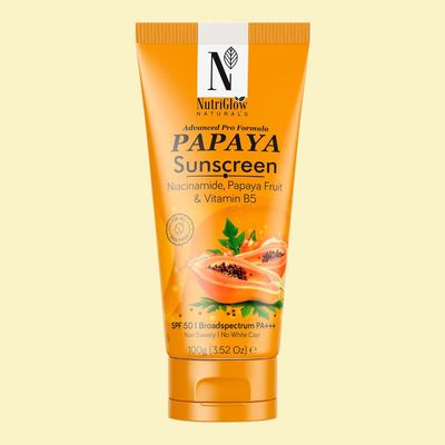 NutriGlow Natural's Advanced Pro Formula Papaya Sunscreen - SPF 50 PA+++ | No White Cast | All Skin Type