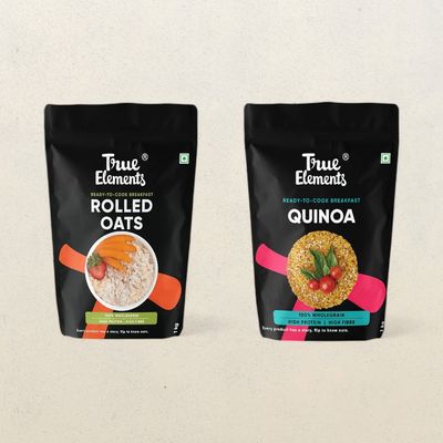 True Elements Gluten Free Rolled Oats(Pouch)(1kg) & True Elements Quinoa(Pouch)(1kg) Combo
