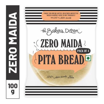 The Baker's Dozen Zero Maida Pita Bread No Palm Oil No Preservative 100% Wholewheat
