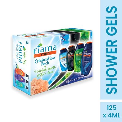 Fiama Men Celebration Pack With 4 Unique Body Wash Shower Gels For Men