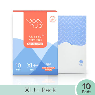 Nua Ultra Safe Night XL++ Sanitary Pads with Disposable Covers | 320 mm