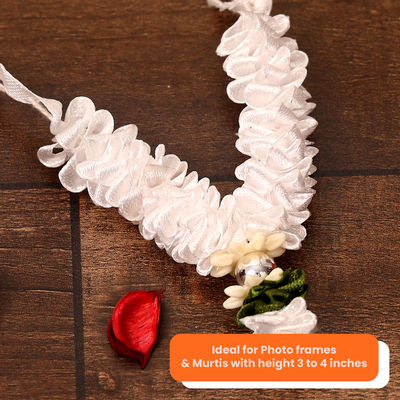 Mayyur Pooja Mala - White | 4 Inch