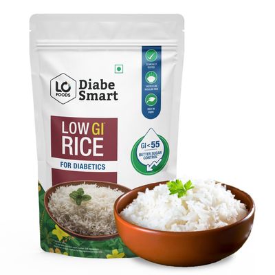 DiabeSmart Low GI Rice - Sona Masoori Diabetic Care White Rice for Sugar Control