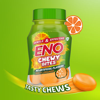 ENO Chewy Bites Tasty Chewable Antacid For Gentle & Effective Relief From Acidity Zesty Orange