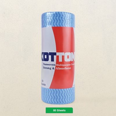 Kotton Non Woven Reusable And Washable Kitchen Roll | 23 cm X 21 cm - 80 Pulls - Assorted