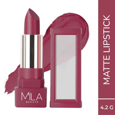 Mila Beaute Matte Lipstick Lightweight Highly Pigmented - Roasted Almonds