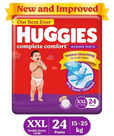 Huggies Complete Comfort Wonder Diapers For Kids | White | 2XL (15 - 25 kg)