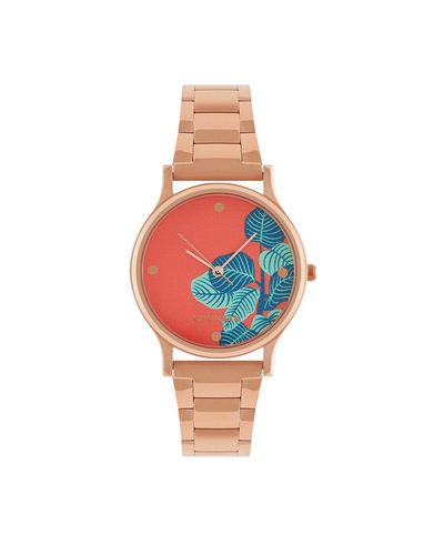 Chumbak Women's Metal Round Analog Watch | Teal