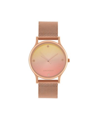 Teal By Chumbak Sunset Ombre Watch | Metal Mesh Strap