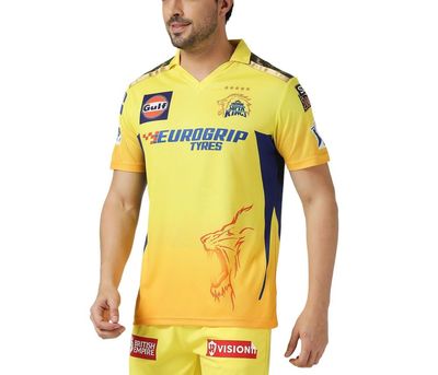PlayR CSK Fan - Dhoni 7 Men's 100% Polyester Jersey - M