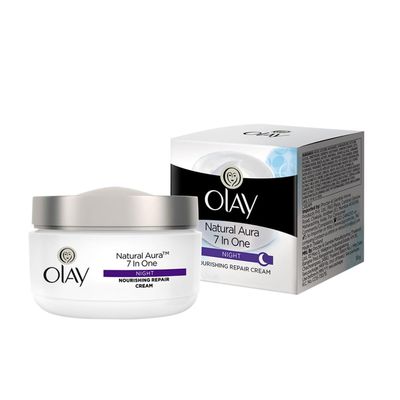 Olay Natural Aura Night Cream With Vitamin B3, Pro B5 E