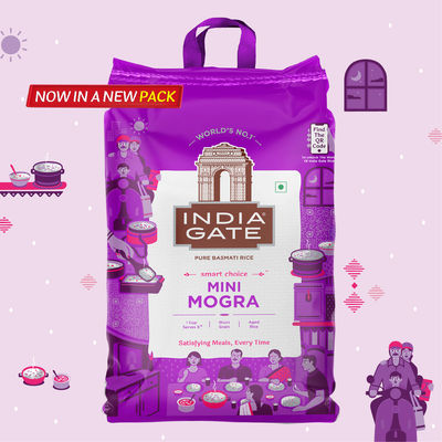 India Gate 1 Cup Serves 5 Mini Mogra Basmati Rice | Aged Rice | Smart Choice