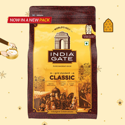 India Gate Gold Standard Classic Extra Long Basmati Rice with 2 years Grain Age | Polished