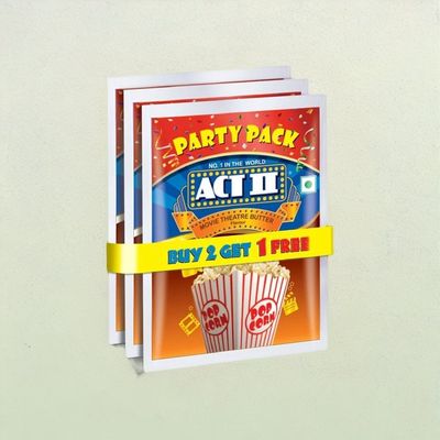 ACT II Instant Popcorn - Movie Theatre Butter, Buy 2 Get 1 free offer, Party Pack, Hot & Fresh in 3 mins