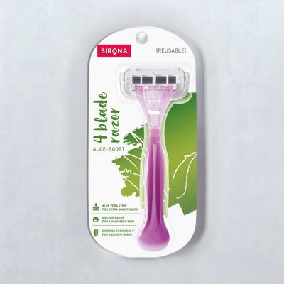Sirona Reusable Hair Removal Razor for Women With Aloe Boost Razor