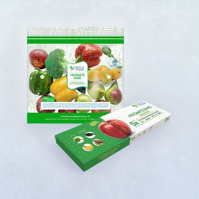 Dr. Bio Keep It Fresh Zip Lock Bags, Re-Sealable Zipper Extending Shelf Life of Fruits, Vegetables