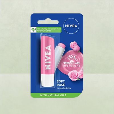 Nivea Lip Balm Soft Rose for 24h Moisture with Natural Oils Delicate Rose Shine