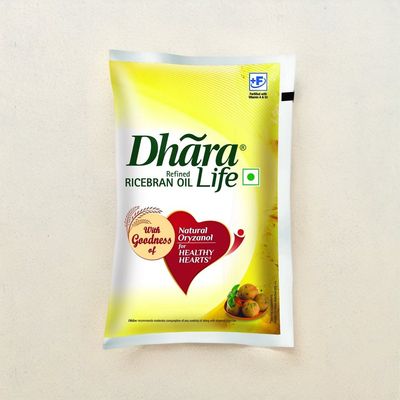 Dhara Physically Refined Rice Bran Oil PouchPreservative-free