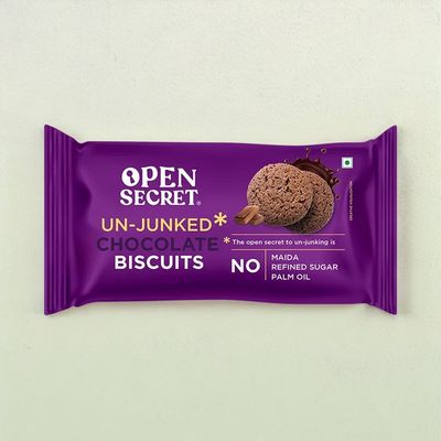 Open Secret Zero Maida Chocolate Millet Biscuit, Healthy Snacks with No Refined Sugar & No Palm Oil