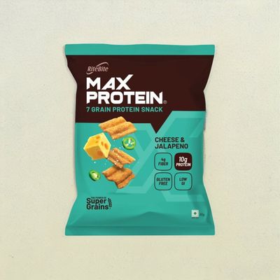 Ritebite Max Protein Cheese & Jalapeno 10G Multigrain Protein Chips, Healthy Snacks & Munchies