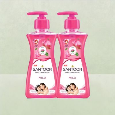 Santoor Mild Gentle Anti-Bacterial Hand Wash With Natural Goodness of Lotus and Tulsi