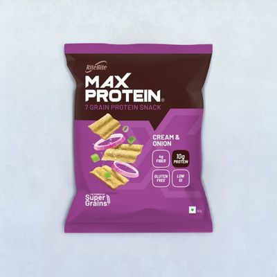 Ritebite Max Protein Cream & Onion 10G Multigrain Protein Chips, Healthy Snacks & Munchies