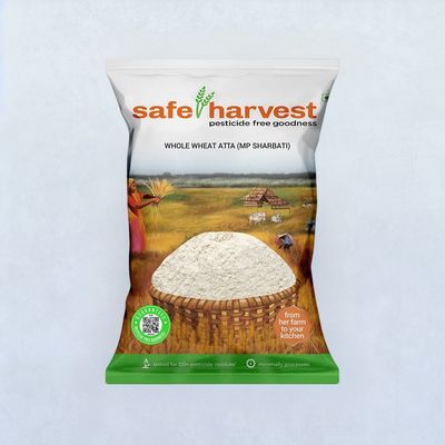 Safe Harvest Pesticide-Free Whole Wheat Atta | Sharbati Wheat | High Fibre