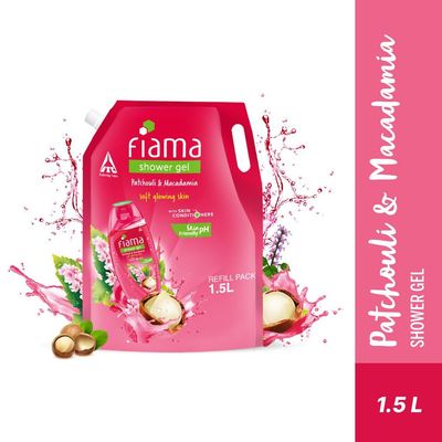Fiama Shower Gel Patchouli & Macadamia, Body Wash With Skin Conditioners For Soft Glowing Skin