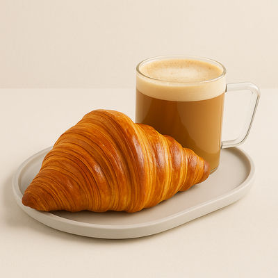 Butter Croissant (1pc) & Latte (1pc) Combo   