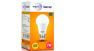 Wipro Garnet 7W LED Bulb | Warm White (2700K) | Holder Type- E27 Base (Spiral)