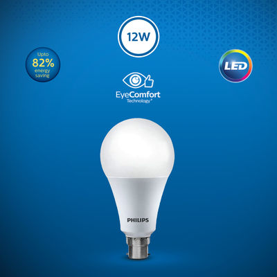 Philips 12Watt Led Bulb |Acebright High Wattage Led Bulb|: Light Bulb| Crystal White | B22 Base Holder