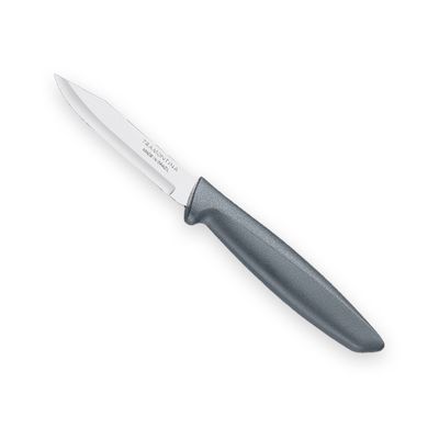 Tramontina Plenus Stainless Steel Vegetable and Fruit Knife/Chaku, 7cm/2.7 inch | Black | Straight/Plain Edge Knife | Polypropylene Handle | Dishwasher Safe | 5 Year Warranty | Made in Brazil