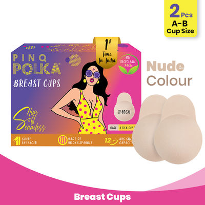 Pinq Polka Breast Lift Cups A-B Cup Size - Nude