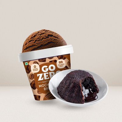 Go Zero Mocha Fudge Brownie High Protein Guilt Free Ice Cream Cup & Choco Lava Cake Combo