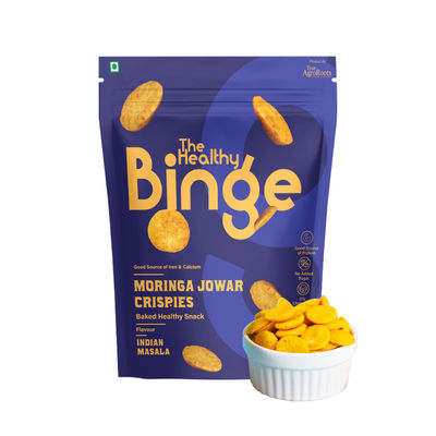 The Healthy Binge Moringa Jowar Baked Chips Indian Masala - High Protein & Fibre