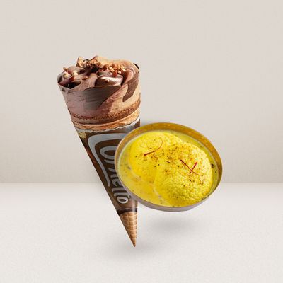 Kwality Wall'S Cornetto Double Chocolate & Kesari Rasmalai Combo
